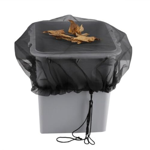 Lawnoval Red de malla para barriles de lluvia y cubos colectores de agua, 80 cm de diámetro, red fina para evitar hojas
