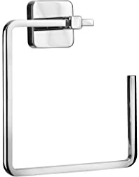 Croydex Camberwell Flexi-Fix Towel Ring, Screw or Glue, Silver