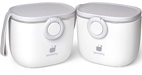 Termichy Dispensador de fórmula para bebés, contenedor dispensador de fórmula portátil para viajes, actividades al aire libre para bebés, 250g (gris, 2 paquetes)