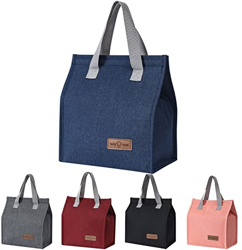 Lunchtasche,Kühltasche,Mittagessen Tasche,Isoliertasche,Tragbare Lunch-Taschen,Isolierte Thermotasche Tragetasche mit Folienfutter Wasserdichte für Herren Damen Arbeit Schule Picknick-Tiefblau