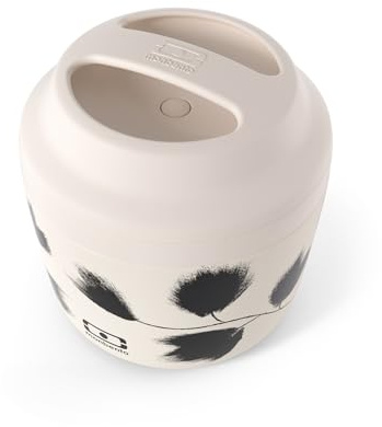 monbento - MB Element Graphic Plume Insulated Container - Beige - Leakproof and Insulated Lunch Box Keeps Food hot/Cold - BPA Free - Food Grade Safe - Feather