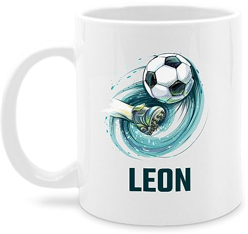 Tasse Tassen 325ml - Fußball Schuss Cool Fußballfan | Fußballgeschenkideen - 325 ml - Weiß - namenstasse junge geschenke für fussballfans fussball leon glühweintassen fussballzubehör jungs