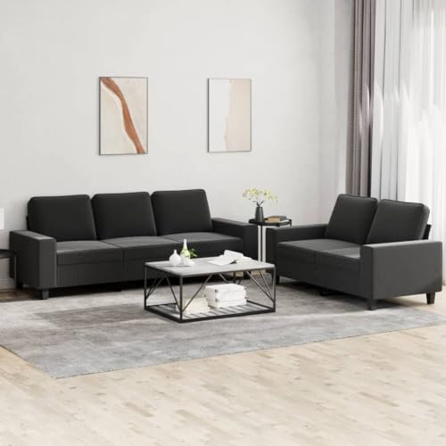 CIADAZ Sofaset 2 delar svart tyg, vardagsrumssoffor, relaxsoffa - 3201902
