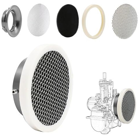 Filtro aria per carburatore da 50 mm con filtro in spugna, in acciaio, riutilizzabile e lavabile, per PWx21-30 mm PE (Titan New, 50 mm)