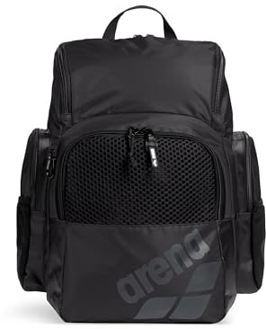 ARENA One Go Backpack Swimming Athlete Sports Gym Rucksack Multisport Daypack Medium Size Training Gear Equipment Swim Bag for Men and Women, 35 Liters, Black