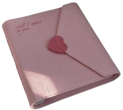Fotoalbum A5 rosa denim pärm fickalbum för bröllopsalbum (A5 rosa denimomslag)