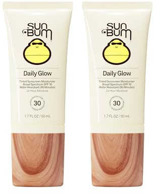 Sun Bum Daily SPF 30 Glow Sunscreen Face Lotion - Moisturizing Facial Sunscreen - Tinted - Dewy Finish - Hawaii 104 Act Compliant (Made without Octinoxate & Oxybenzone) - 1.7 oz (Pack of 2)
