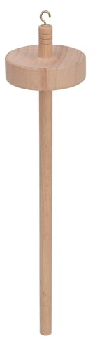 Fuso a goccia in legno con volano, strumento per filatura del filato intagliato a mano per principianti, fuso leggero e portatile con scanalatura per lavori a maglia, uncinetto e a