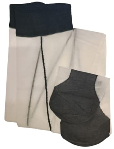 L&L® VINTAGE RETRO SEAMED STOCKINGS WITH CUBAN HEEL 40'S 50'S (L, White with White seam)