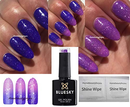 Bluesky Nail Gel Polish Blue/Purple to Lilac/Pink Colour Change Chameleon TC34 UV LED Soak Off (Requires Drying under UV/LED Lamp)