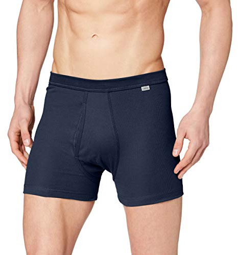 HUBER Men's Trunk with Front Fly Cotton Fine Rib 112251 Navy L