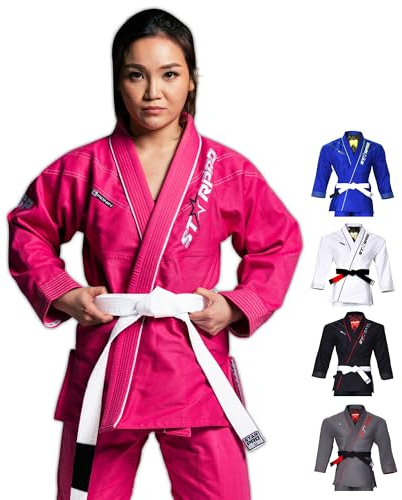 Starpro Ronin BJJ Gi 355 gram | Power bomullsblandning | Vitt och svart | Preshrunk Professional Martial Arts Kimono för träning och tävling | Män kvinnor