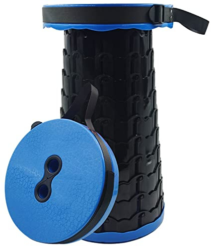 Desconocido Retráctiles Silla Plegable Portatil Carga Máxima 397 lbs, Taburetes Plegable de Altura Ajustable, Taburete Plegable Portátil para Cámping, Acampar, Pesca