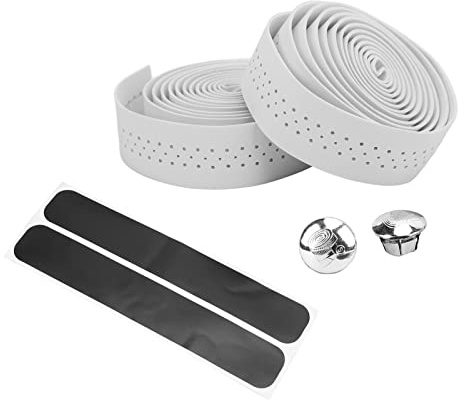 VBESTLIFE Ruban de Guidon de Vélo, 1 Paire de Ruban de Guidon de Vélo étanche Résistant au Dérapage en Cuir PU Ruban de Guidon de Véhicule Routier (Blanc)