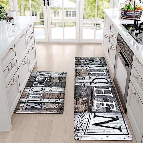 Yugarlibi Alfombra de cocina de PVC, 2 unidades, antideslizante, lavable, 10 mm de grosor, antifatiga, impermeable, resistente al aceite, suave, para cocina, comedor, pasillo