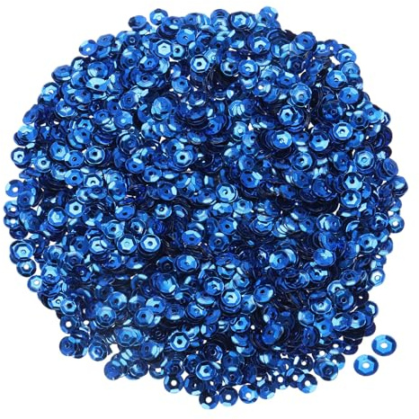 QUARKZMAN Paillettes Sfuse 4mm Argentate con Retro 3000pz a Coppa per Ricamo, Creazione Gioielli, Artigianato, Cucito - Blu Scuro