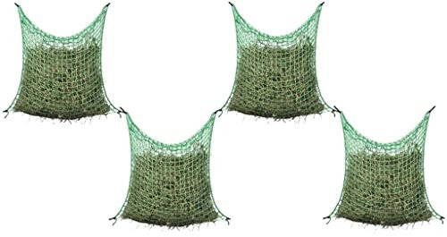 LAPOOH Heunetze 4 STK Heusäcke Für Pferde, Heutasche Pferd, Quadratisch 0,9x1 m PP