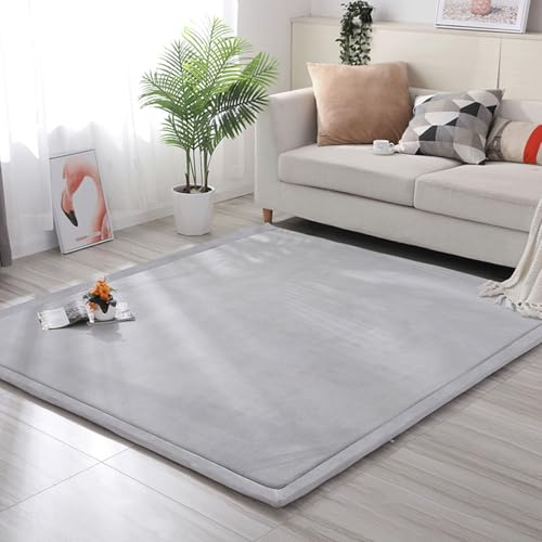 MCBHSH Alfombra de Lana de Coral - Estera de Yoga Alfombra de la Sala de Estar Manta -Alfombra Antideslizante para Gatear y Jugar -E-150 * 150cm