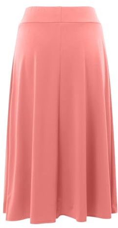 Elasticated Solid Lightweight Flared Midi Skirt for Women S XXL Plus Size Maxi Ladies Tulle, Rose Gold, XL