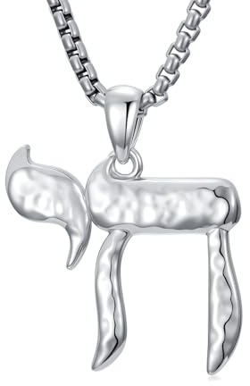 PDTJMTG Judisk Chai-halsband 925 sterling silver klassisk judisk chai hebreiska hänge religiöst judiskt namn smycken för män kvinnor