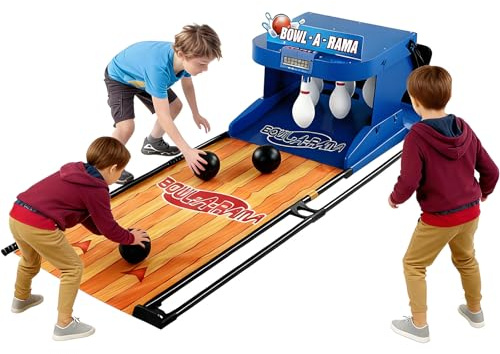 Arkadspel för bowlinghall, inomhusspelkonsol för bowlingklot, sport, med LED-resultattavla och automatisk återställning, belysning, simuleringsljud, hopfällbart bowlingspel 3.5m/11.48ft