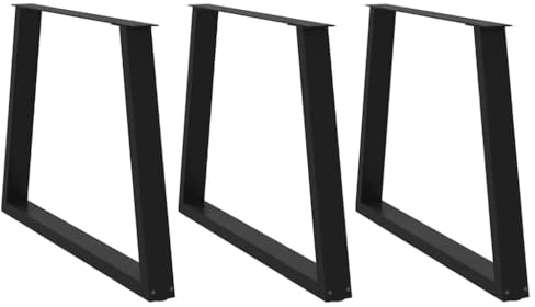 Hoopleep Lot de 3 pieds de table à manger en forme de V - Noir - 100 x (72-73,3) cm - Acier revêtu par pulvérisation - Pieds réglables - Pour meubles de table à manger