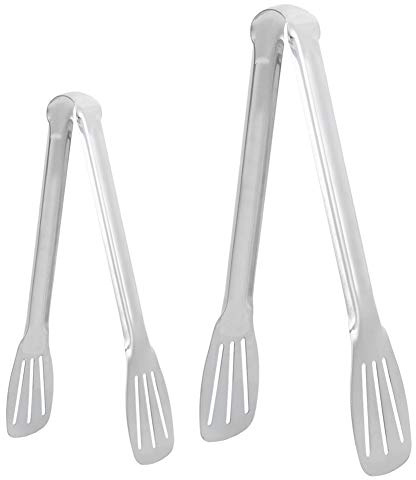 Pinzas para servir de acero inoxidable, 2 pinzas para buffet, pinzas para alimentos, pinzas para espátula para cocinar, asar, voltear, acampar, barbacoa, ensalada, buffet, filete,