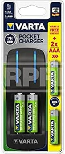 Varta 57642301431 – Ladegerät, 4 AA, 2100 R2U + 2 Batterien AAA, 800 mAh R2U, Schwarz