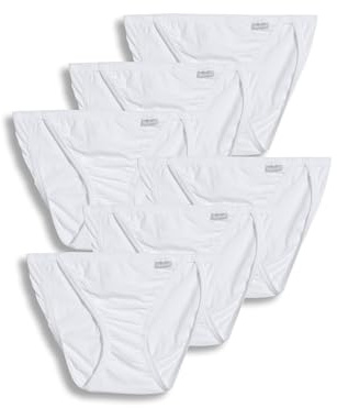 Jockey Women's Underwear 100% Cotton Elance String Bikini - 6 Pack, White, 7