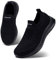 HKR Basket Femme Casual Basse Fitness Sneakers Respirantes Chaussures de Running Marche Sport Travail Tout Noir 36EU