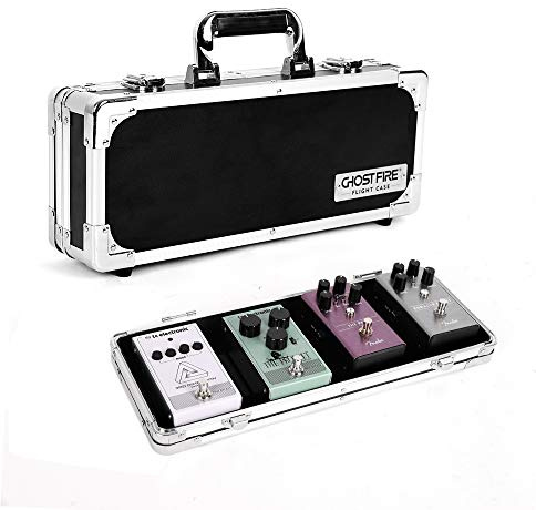 GHOSTFIRE Gitarren-Multieffekt-Pedalkoffer, 54,9 x 31,5 x 10,7 cm, mit Pedal-Montageband, stabile Verriegelung, Aluminium, T-Serie, Schwarz , T-EC4, Modern