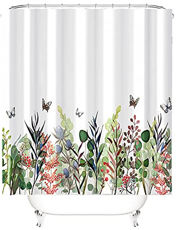 M&W DAS DESIGN Duschvorhang 120x180 Duschvorhang Shower Curtains Shower Curtain Anti schimmel Waschbar Bad Vorhang Faltbar 120x180cm(BxH) cm 8 C-Ringe Gewicht unten