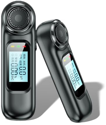 Garsent Portable Alcohol Tester, Noncontact Breathalyzer, High Accuracy Breath Alcohol Detector, USB Rechargeable with Digital LCD Screen, for Safe Driving after Drinking (Black)