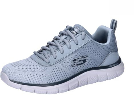 Skechers Herren Track Ripkent Training Shoes, Light Grey Mesh Synthetic, 41 EU