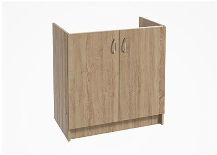 Domodomo Armario de cocina 80 x 46,5 x 82 cm, mueble de cocina, armario bajo lavabo, sin fregadero