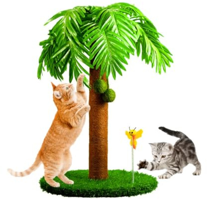 TREKAM Rascador para Gatos Palmera - Poste rascador para Gatos de 78 cm de Alto - Diseño Atractivo, Ideal para rascar, Jugar y trepar - Cat Scratching Post