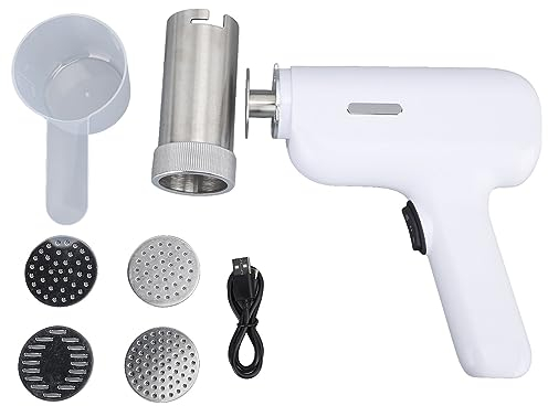 Fockety Máquina eléctrica para Hacer Pasta, máquina portátil automática para Hacer Fideos, máquina Recargable Multifuncional para Hacer Fideos y Ramen con 4 Formas de Pasta, para el hogar