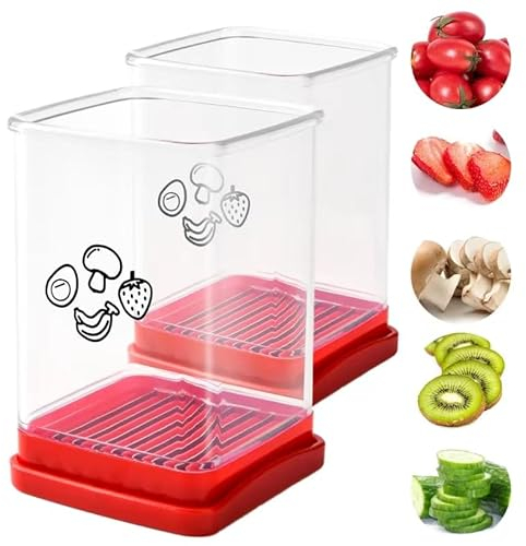 YAOZUP Gemüseschneider, 2 Stück Gemüsehobel, Cup Slicer, Gemüse Schneider, Obstschneider, Tassenschneider, Zwiebelschneider, Gurkenschneider, Küchengerät für Obst Eier Gemüse