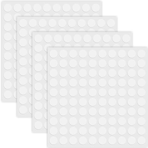400 Pièces Mini Scotch Double Face Transparent, Scratch Autocollant Double Face Rond, Pastille Double Face 10 mm, Petit Scratch Rond Autocollant pour Décorations de Fête, Bricolage, Maison