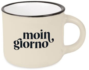 Espressotasse vintage| Mini Keramik Becher zum verschenken | 95 ml | moingiorno, Grau