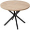 TTATC Runder Esstisch mit 100 cm Dicker MDF-Platte, Küchen-Esstisch mit Vier Metallbeinen, für 4–6 Personen, für Esszimmer, Wohnzimmer, Küche,Hellbraun