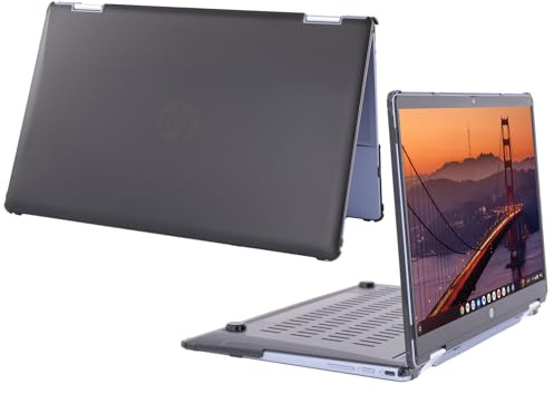 mCover Hårt fodral endast kompatibelt med 2024~2025 14 tum HP Chromebook x360 14B-CD000-serien bärbara datorer (passar INTE andra HP Chromebook och Windows Notebook PC) – svart