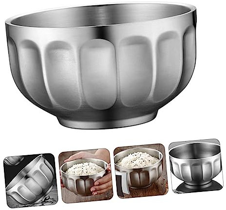 GRIRIW Ciotola in Acciaio Da Cucina Piccola Ciotola Per Zuppa Per Servire Caldi o Freddi