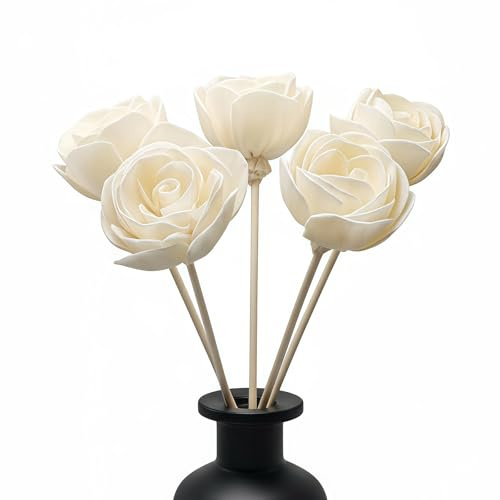 5Pcs Artificial Flower Diffuser Sticks Essential Oil Diffuser Fiber Stick Fragrance Accessories Replacement Refill Decorative Sticks for Home Office Spa