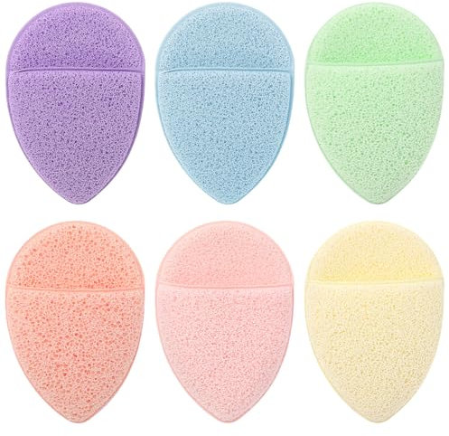 6Pcs Face Sponges for Cleansing, Reusable Faces Scrubber Pads for Women for Washing Face, Gentle Esponjas Faciales for Deep Pore Cleansing, Blackheads, Daily Facial Cleans, Makup Remover (Colorful)