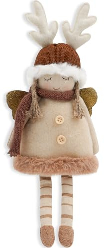 Weihnachts Engel Puppe Dekorationen Plüsch Puppe mit Wirren Puppen Engel Mädchen gefüllte Puppen Dekor Weihnachts Ornamente für Zuhause Feiertagsparty und Garten Christmas Angel Girl Sitting