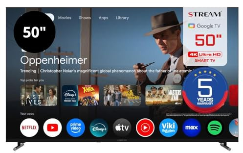 Stream System - Google TV Smart 50, UltraHD (4k), HDR10, Frameless (senza cornice), Assistente Google, Chromecast integrato, 5 anni di garanzia - Modello S50EX1GU (2026)