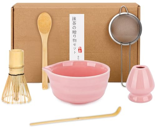 Set de Matcha,Set Completo para Ceremonia del Té con Cuenco (Diseño Pico de Águila),Batidor de Bambú,Tamiz,Cuchara y Accesorios,Kit de Regalo para Amantes del Matcha,Uso en Hogar,Oficina o Cocina