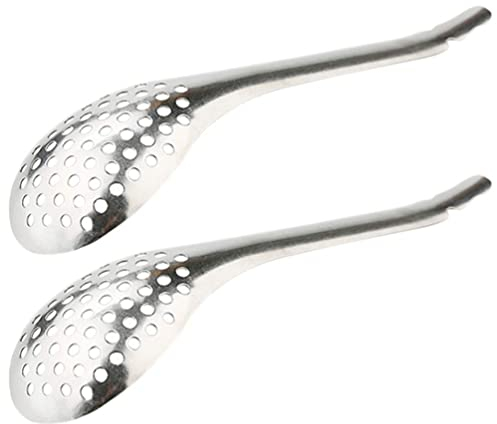 2 Pièces Cuillère de Sphérification Cuillère à en Acier Inoxydable Mixologue Moléculaire Bar à Tamiser Caviar pour Cuisine Ustensiles de Cuisine ()