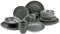 CreaTable Anthrazit, 22807, Serie Industrial CHIC, 16-teiliges Geschirrset, Kombiservice aus Steinzeug, spülmaschinen-und mikrowellengeeignet, Qualitätsproduktion